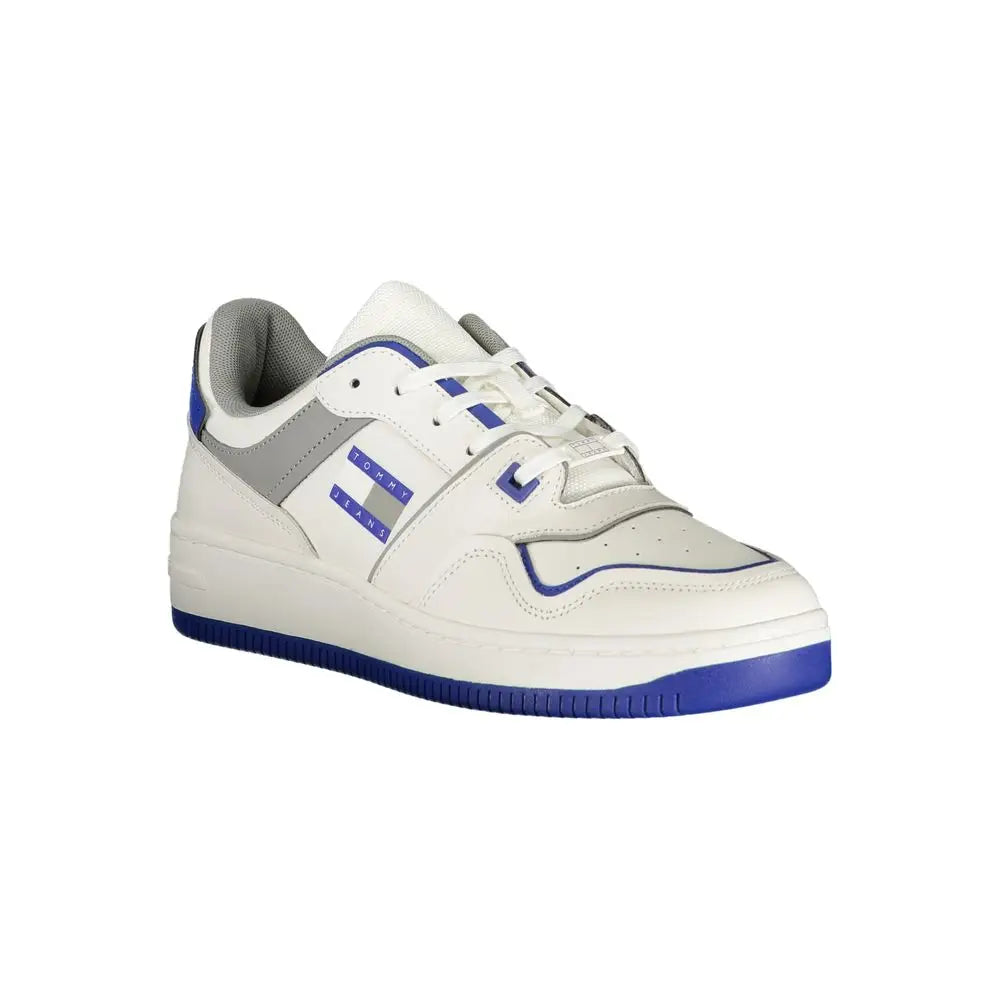 Sneaker homme tommy hilfiger royal blue en polyuréthane blanc avec accents gris et bleu royal design bas classique