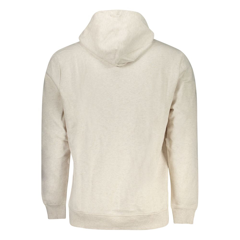 Sweat à capuche beige en coton pour homme de Tommy Hilfiger, visible avec logo discret sur la poitrine.