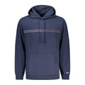 Sweat-shirt homme en coton bleu de Tommy Hilfiger, avec logo brodé sur la poitrine, manches longues et col rond.