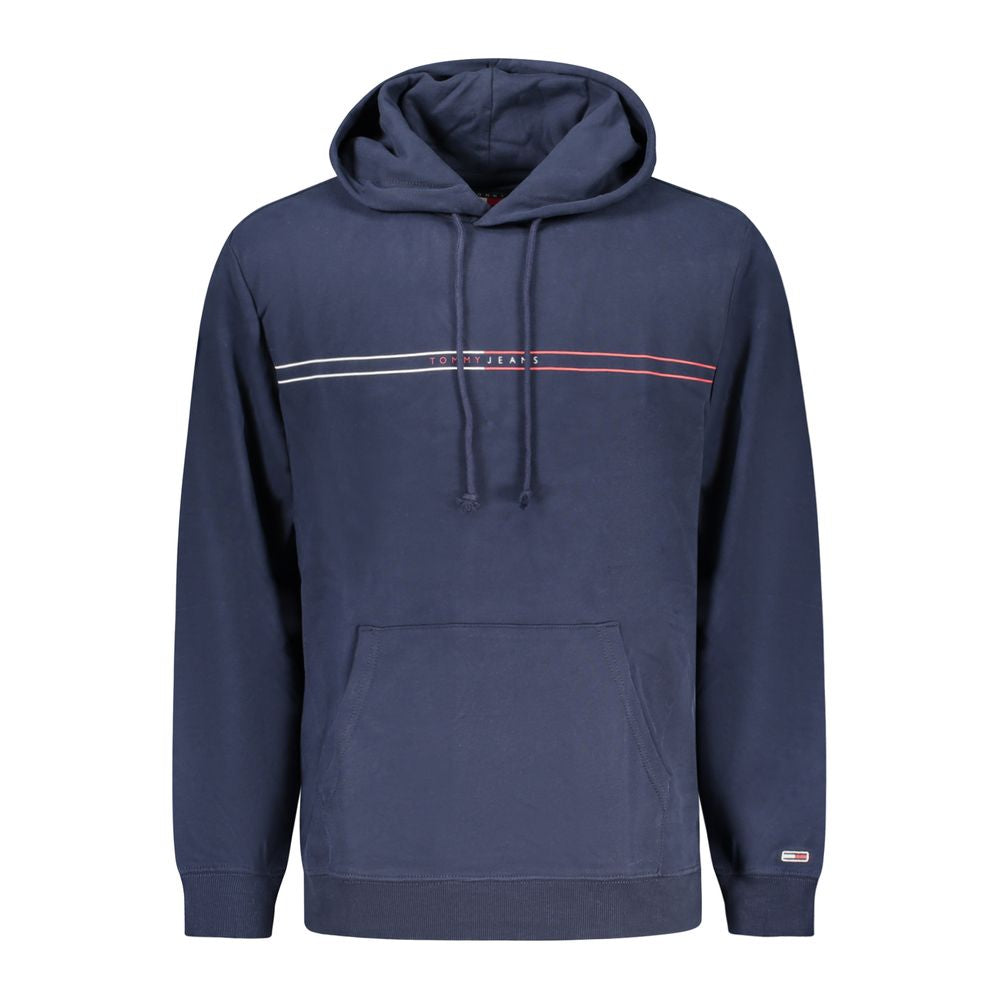 Sweat-shirt homme en coton bleu de Tommy Hilfiger, avec logo brodé sur la poitrine, manches longues et col rond.