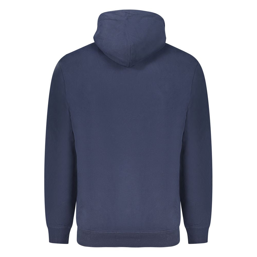 Sweatshirt bleu en coton pour homme de la marque Tommy Hilfiger, détail du design et texture visible.