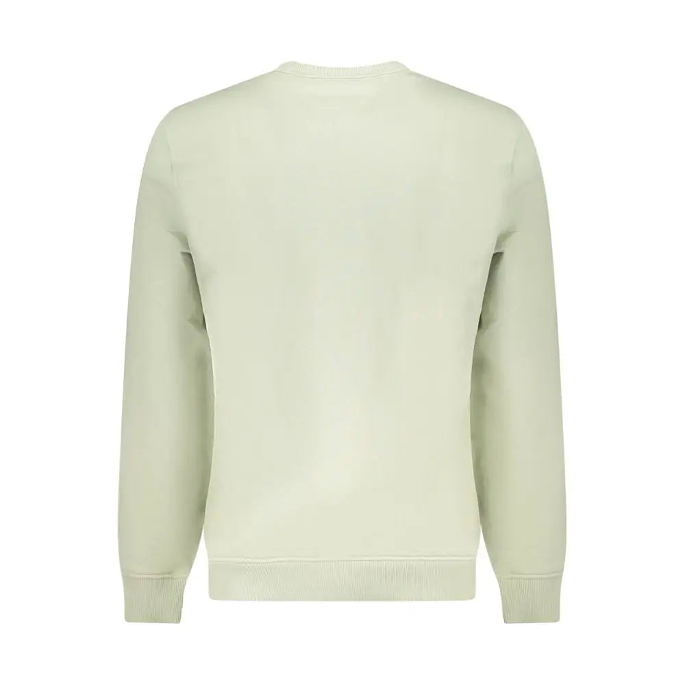 Sweatshirt tommy hilfiger verde en coton pour homme avec col rond vert pâle et poignets côtelés doux