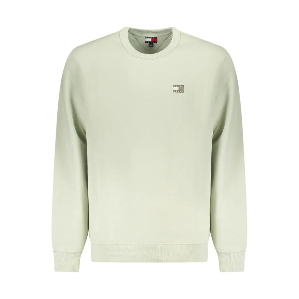 Sweatshirt tommy hilfiger coton vert pâle pour homme avec logo brodé subtil sur la poitrine
