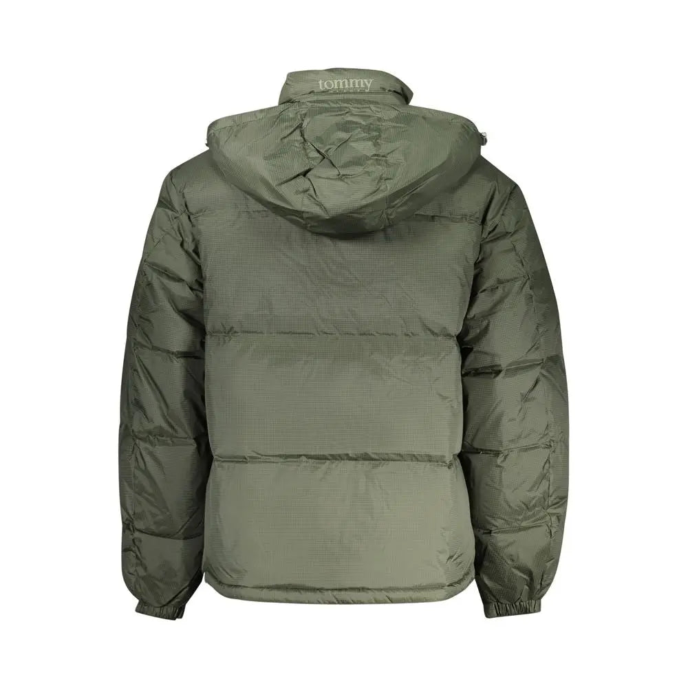 Veste matelassée olive tommy hilfiger pour homme en polyester avec logo tommy brodé sur la capuche