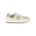 Baskets homme tommy hilfiger verde en cuir synthétique crème et gris avec empiècements en daim et panneau en mesh