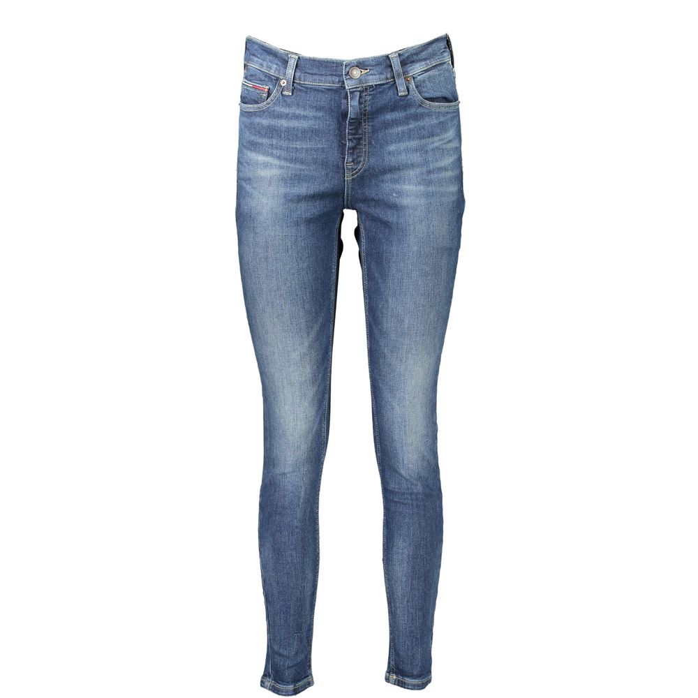 Leggings pour femmes en coton noir de la marque Tommy Hilfiger, ajustés et confortables, visibles en gros plan.