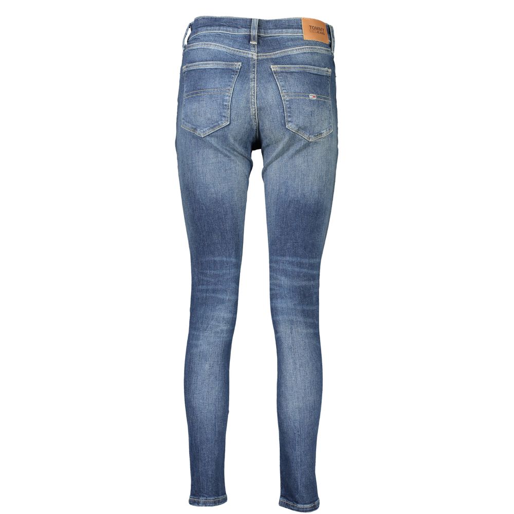 Legging noire en coton pour femmes de la marque Tommy Hilfiger, ajustée et confortable, vue de face sur fond blanc.