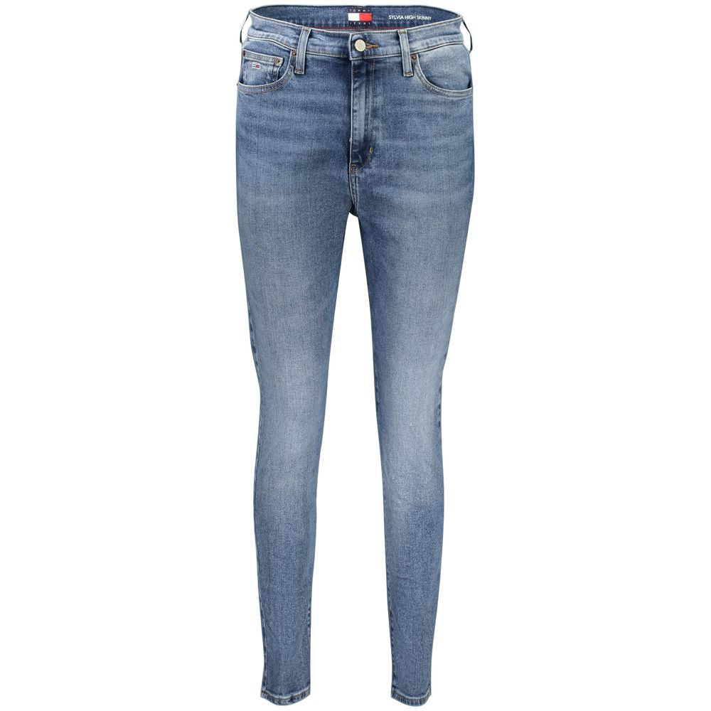 Jeans en coton bleu pour femmes de la marque Tommy Hilfiger, coupe classique et détails modernes.