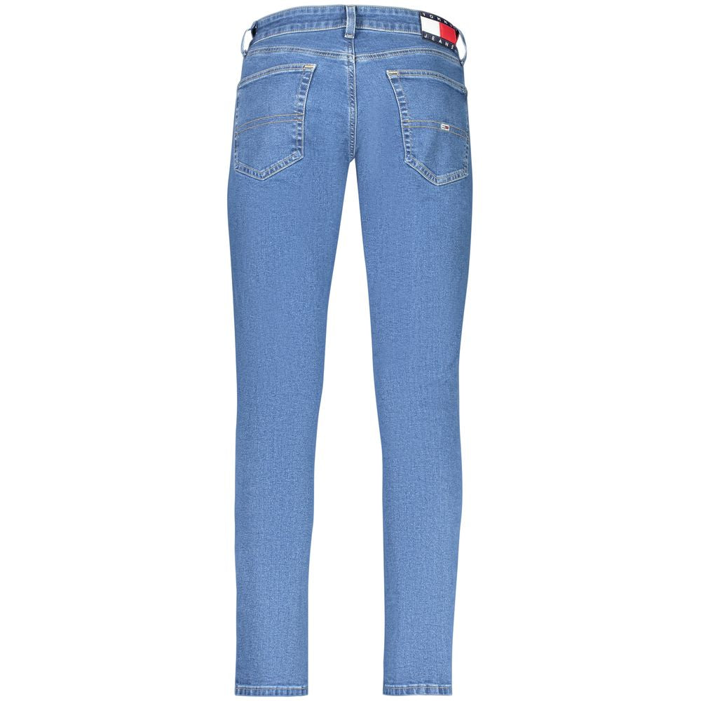 Jeans en denim bleu pour homme de la marque Tommy Hilfiger, coupe classique en coton.