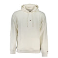 Sweat à capuche tommy hilfiger en coton blanc pour homme avec petit logo sur la poitrine et le poignet