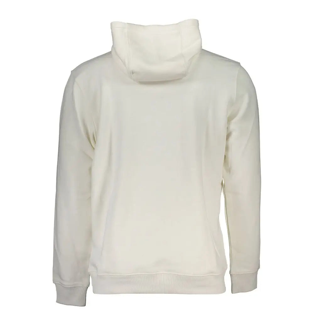 Sweat à capuche crème tommy hilfiger en coton pour homme avec tissu doux texturé et poignets côtelés
