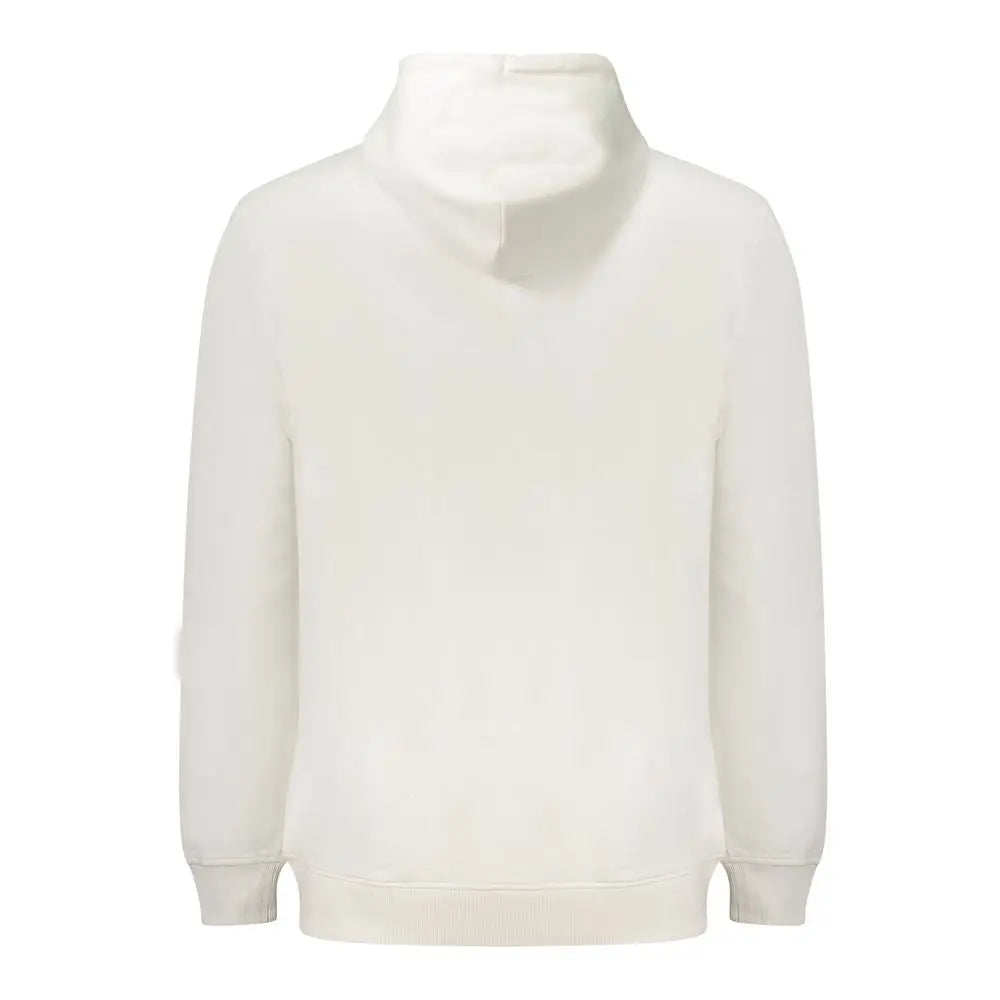 Tommy hilfiger sweatshirt homme en coton blanc avec capuche crème douce col montant et poignets côtelés