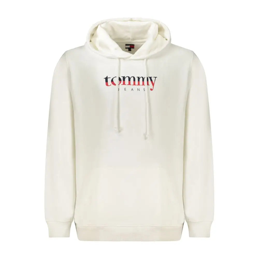 Sweatshirt homme tommy hilfiger en coton blanc avec capuche et logo rouge et noir audacieux sur la poitrine