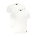 T-shirt blanc tommy hilfiger en coton pour homme avec col rond et logos discrets au col et à l’ourlet