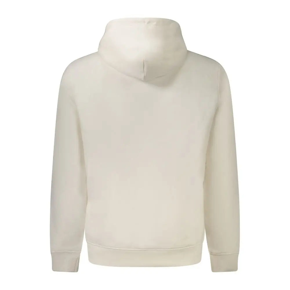 Sweat à capuche blanc crème tommy hilfiger en coton avec tissu doux texturé et poignets et ourlet côtelés