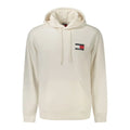 Sweat à capuche tommy hilfiger blanc en coton pour homme avec logo classique crème sur la poitrine