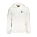 Sweat à capuche homme tommy hilfiger blanc en coton avec petit patch logo sur la poitrine et cordons assortis