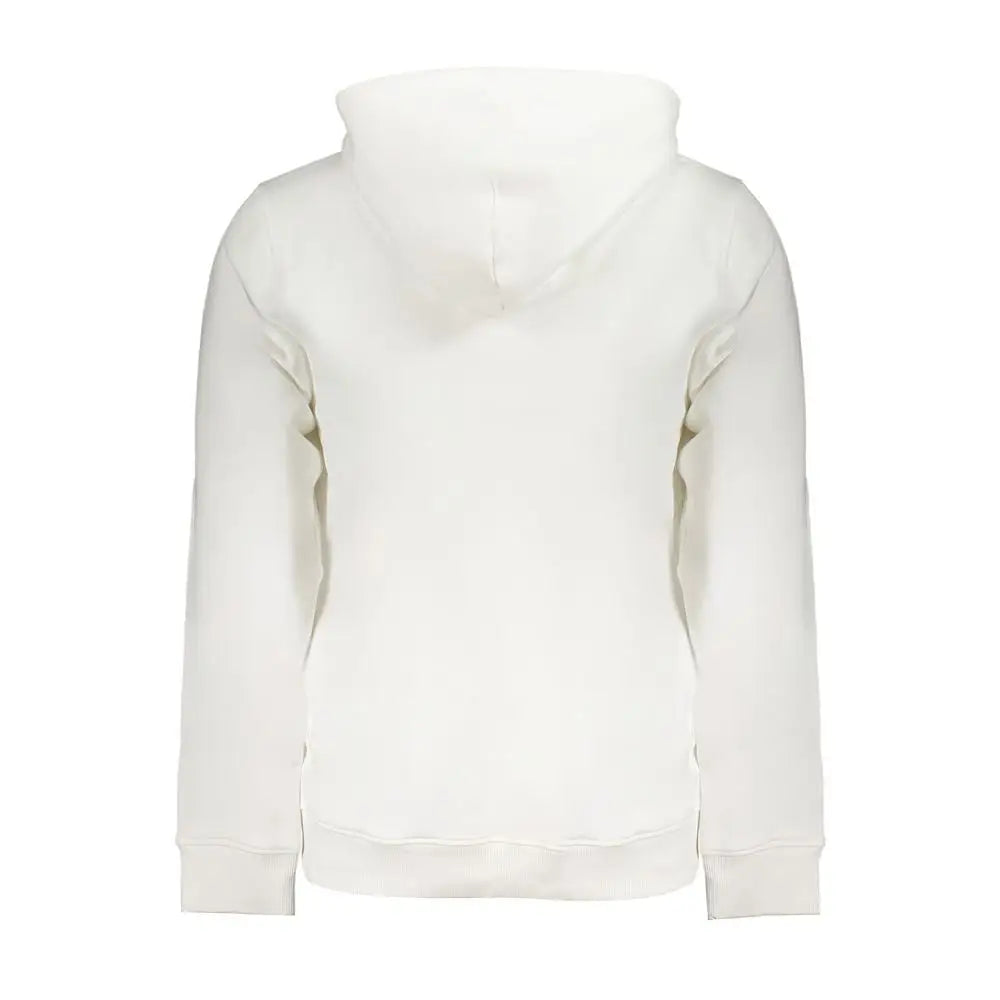 Sweat à capuche blanc cassé en coton pour homme tommy hilfiger avec coupe décontractée et poignets côtelés