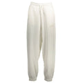 Pantalon de survêtement femme tommy hilfiger blanc en coton avec coupe relax et logo brodé subtil sur la cuisse cream