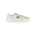 Basket blanc en cuir tommy hilfiger pour homme avec design bas classique et logo drapeau signature sur le côté