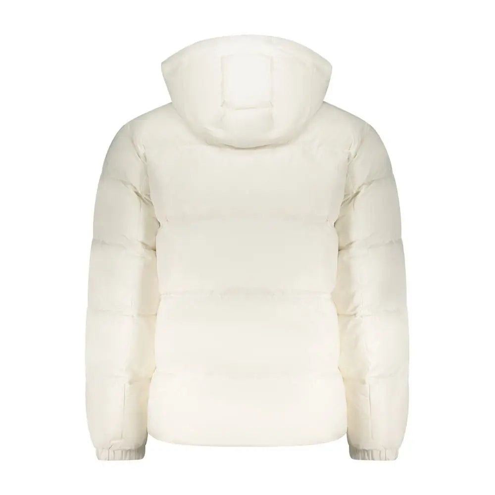 Veste homme tommy hilfiger blanche en polyester avec capuche beige et design matelassé
