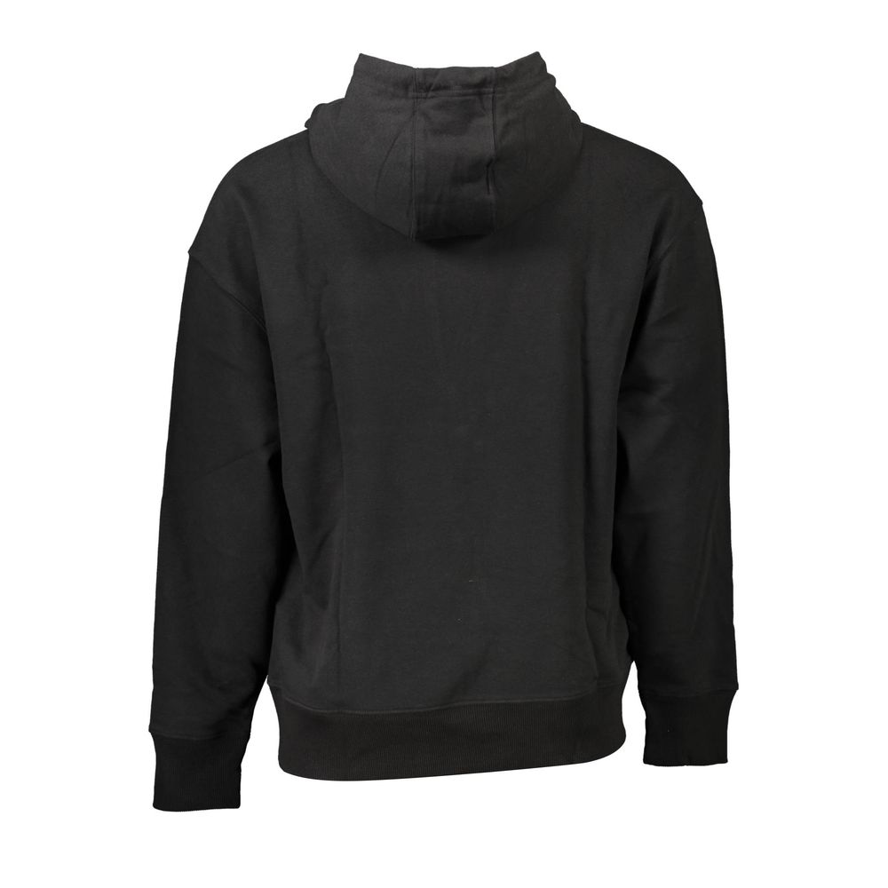 Pull homme en coton noir Tommy Hilfiger, sweat-shirt classique avec col rond et logo brodé sur la poitrine.