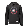 Sweatshirt homme Tommy Hilfiger en coton noir, avec logo discret sur la poitrine, manches longues et col rond.
