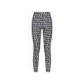 Leggings noires en élasthanne de la marque Versace, ajustées et confortables, visibles en détail sur l'image.