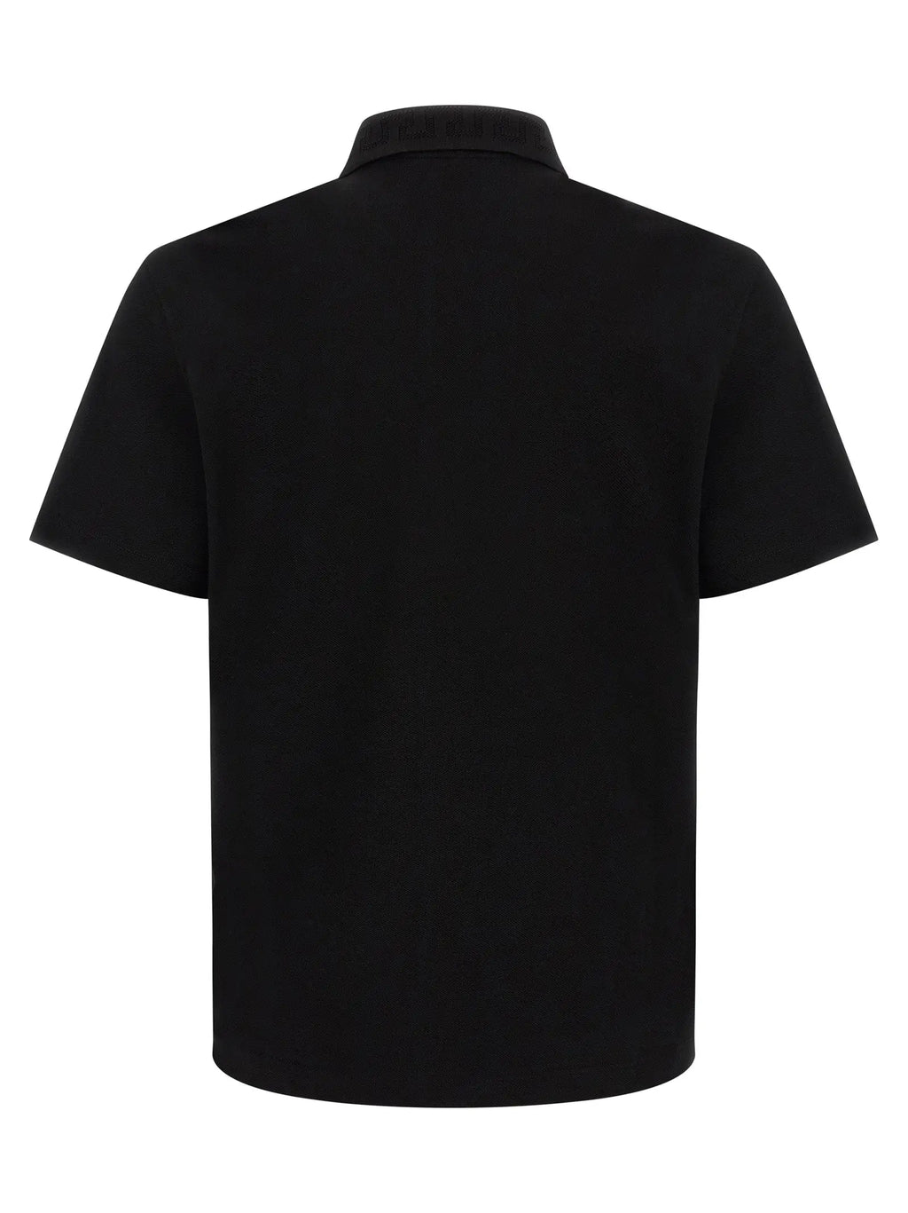 Polo noir versace en coton avec col classique et manches courtes design uni