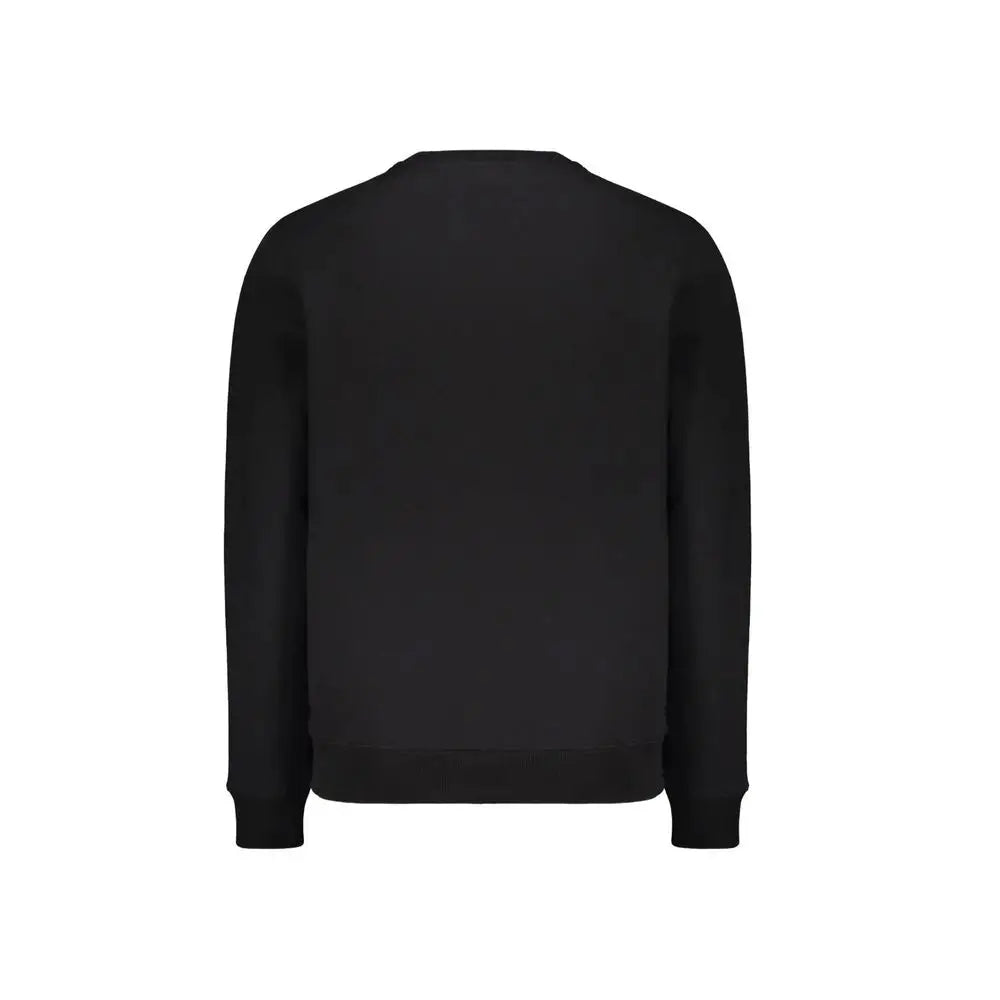 Sweatshirt versace noir en coton avec col rond manches longues et poignets côtelés
