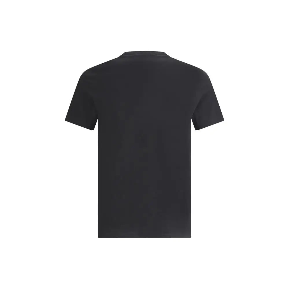 T-shirt versace noir en coton avec manches courtes et col rond pour un style décontracté
