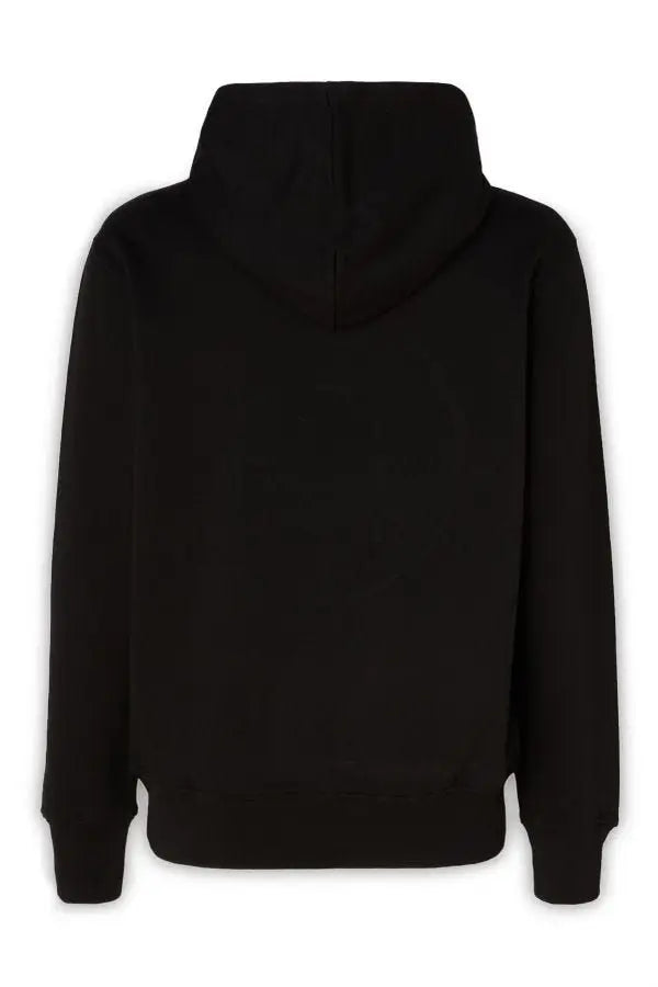 Sweat à capuche noir versace jeans en coton avec logo et tissu doux et lisse pour un style simple et élégant
