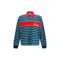 Chemise polo multicolore en coton de la marque Versace, visible avec motifs colorés et design élégant.