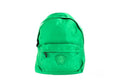 Sac à dos versace large vert vif en nylon avec logo medusa embossé discret sur la poche avant