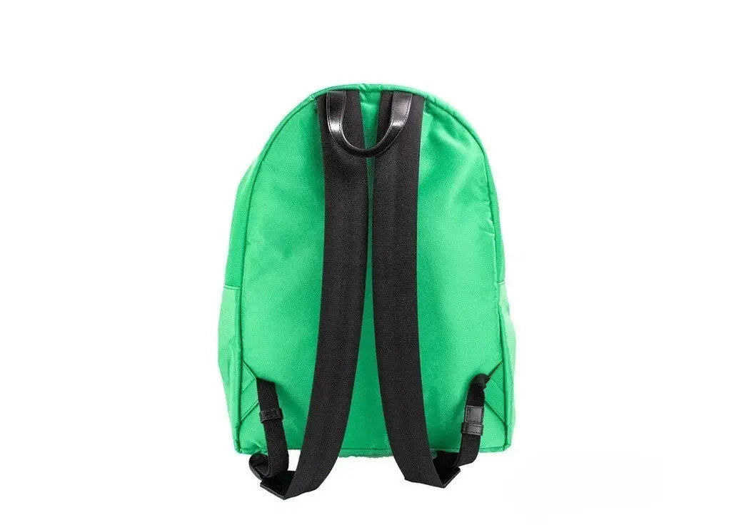 Sac à dos versace large vert vif en toile de nylon avec bretelles noires réglables design minimaliste