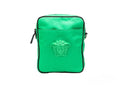 Petit sac bandoulière versace vert vif en nylon avec tête medusa ton sur ton et garniture noire