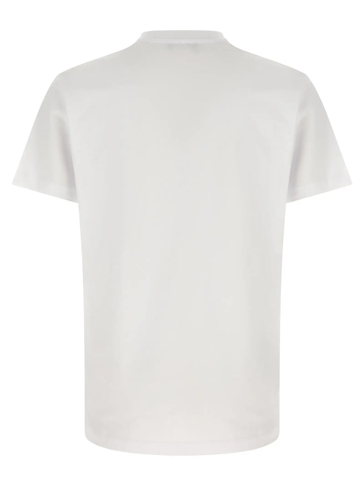T-shirt blanc versace en coton avec col rond classique et manches courtes