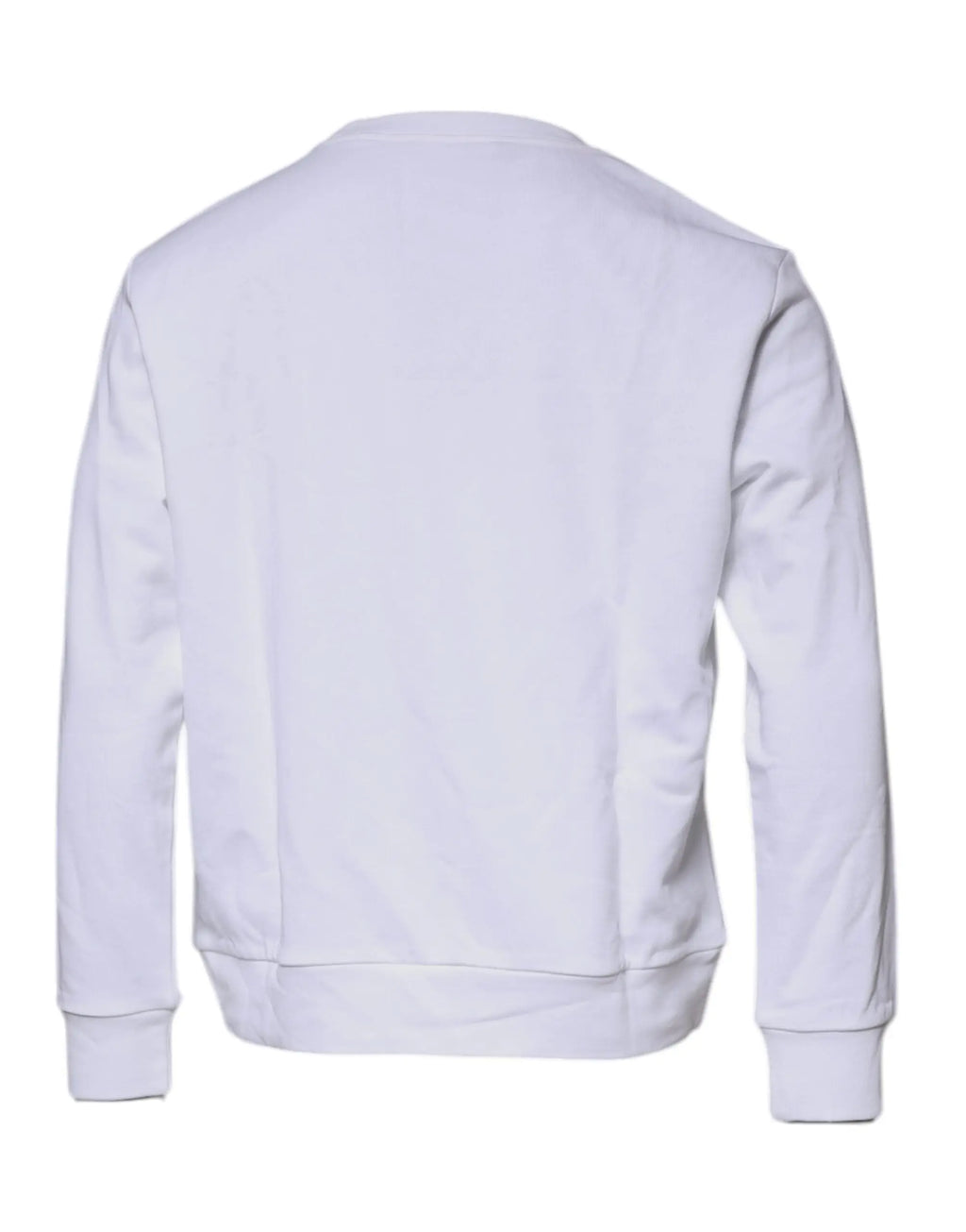 Sweatshirt blanc en coton à col rond avec manches longues et poignets côtelés versace medusa brodée